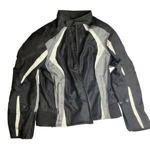 BILT Women's Motorcycle Jacket Mesh Padded Riding Touring‎ Biker Black Gray WLG